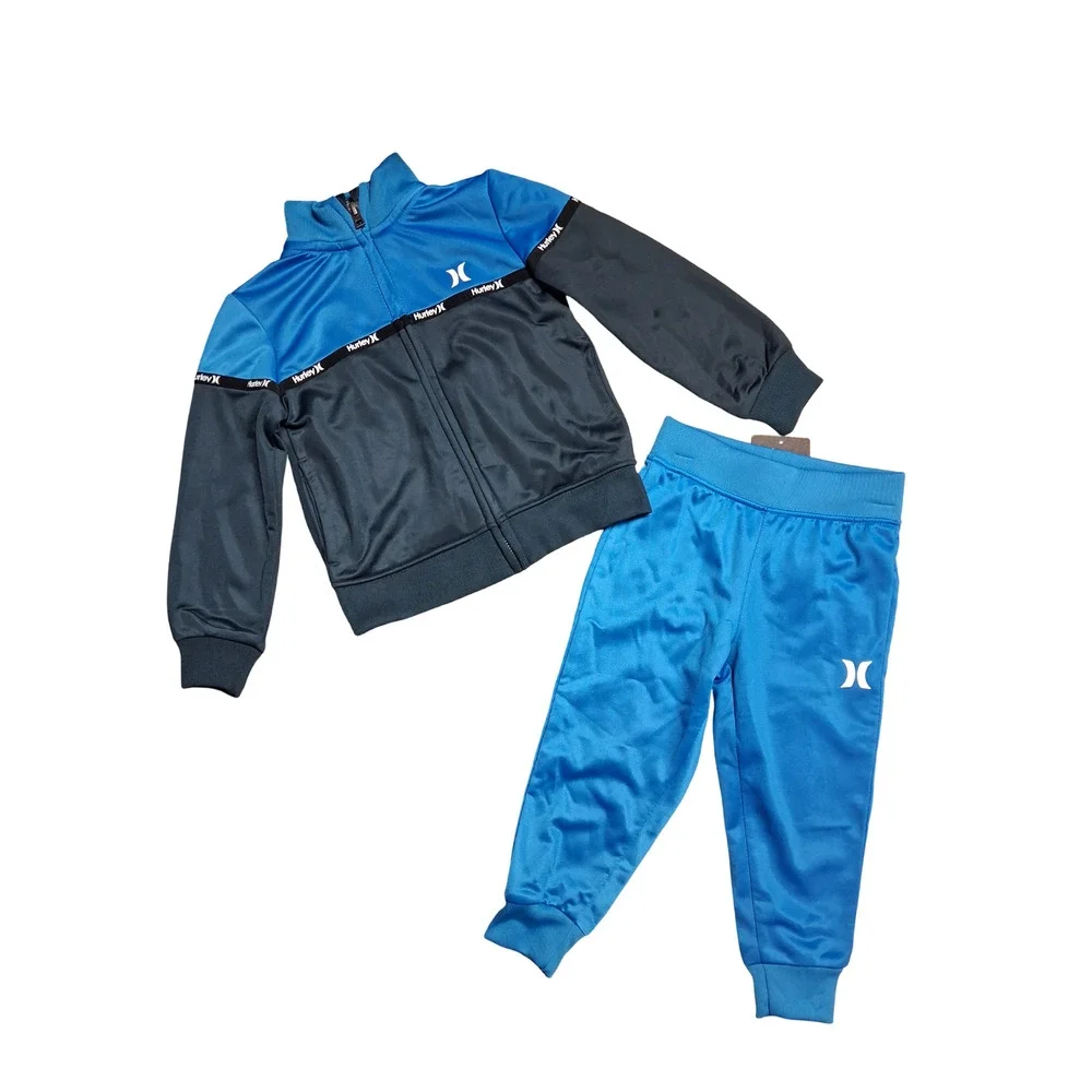 Hurley Toddler Boys 2T Two Piece Track Suit Jacket Pants Blue Navy Zip Front